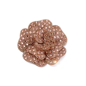 3D rhinestone rose flower patch crystal camellia apparel accessory for DIY shoes bags clothing decor