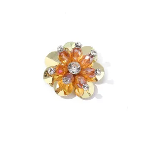 Kristall Strass Blume Bekleidung Zubehör Detailaufnahme, funkelnde Kleidung Verzierung.