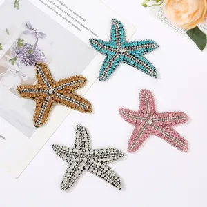 Glänzender Strass Zeester Stoffen Patch Multicolour Kristal Ster Applique DIY Kleding Tas Decoratieve Accessoires