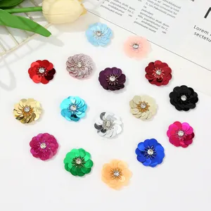 Parches De Lentejuelas De Flores Coloridas Aplique De Diamantes De Imitación Y Cuentas DIY Ropa Hecha A Mano Accesorios De Prendas