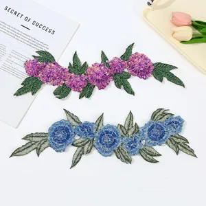 Toppa per fiori ricamata 3D artigianale applique fai da te accessori per cucire