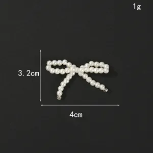 Pearl bow DIY jewelry accessory detail, decorative charm for phone case, hair clip or socks.