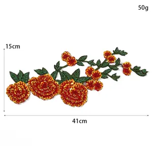 3d pailletten blumen stickerei aufnaeher kleidungszuege strass perlen applikation basteln