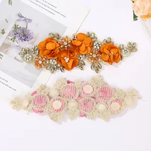3D High-End Flower Embroidery Lace Patch Applique DIY Garment Accessories Wedding Dress Trim