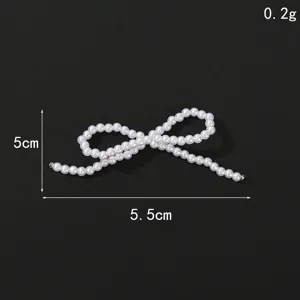 Korean style pearl bow DIY accessory, 5x5.5cm decorative craft charm for phone case