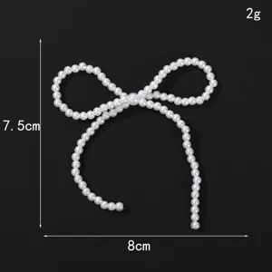 Korean style pearl bow DIY accessory, white artificial pearls, perfect for phone cases.