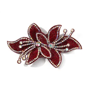 Sparkling rhinestone crystal flower fabric patch DIY applique for shoes hats clothes