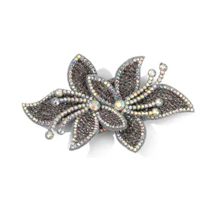 Crystal rhinestone orchid flower patch DIY shimmering garment apparel accessory craft decor