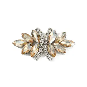 Exquisite rhinestone bow shoe clip appliques, champagne marquise crystals sparkle beautifully.