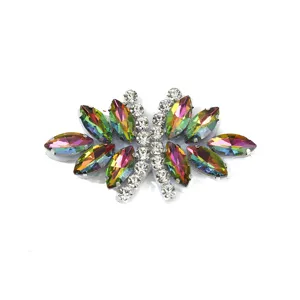 Multi-color glass rhinestone bow patch, brilliant crystal appliques for clothing, shoes and DIY crafts