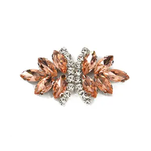 Sparkling crystal rhinestone shoe clip garment accessory craft close-up detail view
