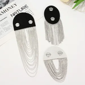 Silver chain tassel shoulder epaulets DIY suit dress metal decorative accessories