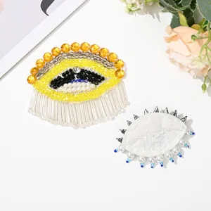 Perlenbesticktes Augen-Patch Kristall Strass DIY Kleidung Zubehör Detailansicht Anzeige