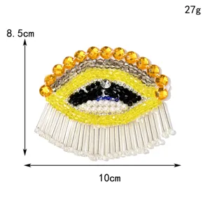Kristall Perlen Augen Aufnäher DIY Kleidung Zubehör bestickte Pailletten Applikation
