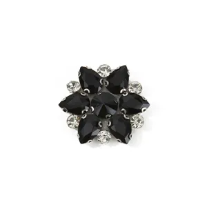 Exquisite six-petal rhinestone flower patch glass crystal diy shoe buckle garment accessory