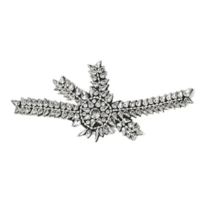 Handgefertigter langer Glas-Strass-Aufnäher DIY Brautkleid Bekleidungszubehör Appliken.