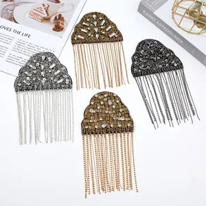 Exquisite beaded tassel shoulder epaulets apparel accessories, retro design for clothing.