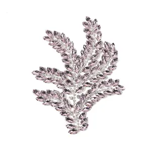 Rosa Strass Blatt Aufnäher DIY Kristall Applikation für Kleidung Hochzeitskleid Zubehör Teile