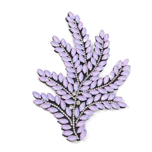 Kristallen strass blad patch, roze glasdiamant applicatie voor trouwjurk DIY haaraccessoire.