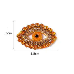 Handgemaakte strass oog patch DIY kralen applicatie kristal geborduurde badge voor kleding tas