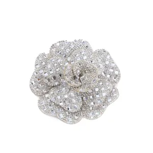 Sparkling rhinestone camellia flower patch for DIY clothing bags shoes accessories 1pc