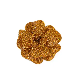 Crystal rhinestone rose flower accessory DIY handmade sparkling apparel decoration patch.