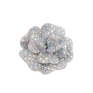Sparkling rhinestone camellia flower patch 3D DIY handmade apparel accessories shoes