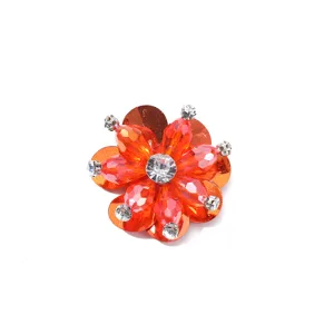 Kristall Strass Blume Kleidungszubehör DIY perlenbesetzte Pailletten Blume für Kleidung