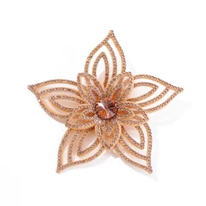 Champagne rhinestone 3D flower patch applique for wedding dress DIY accessories decor