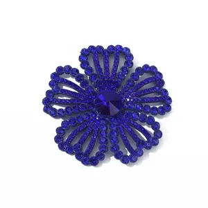 Blauwe Strass Bloem Patch DIY Ambacht Accessoire Schitterende Applicatie voor Kleding