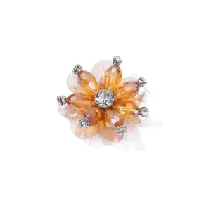 Exquisites Kristall Strass Pailletten Blume Aufnäher DIY Kleidungszubehör funkelnde Dekoration