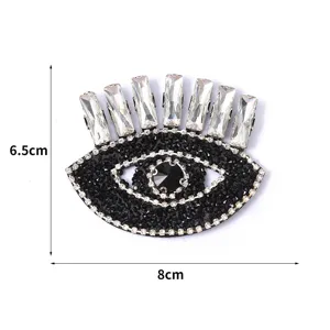 Exquisiter Strass-Böser-Blick-Aufnäher, glitzernde Kristallperlen-Applikation für DIY-Kleidung.