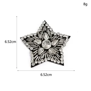 Exquisiter perlenbesetzter Stern Strass Flicken, glänzender Stern Kleidung Reparatur Abzeichen.
