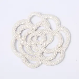 Handmade Beaded Hollow Rose Camellia Flower Patches DIY Sewing Applique For Clothing Shoes Hats Socks Accessories
