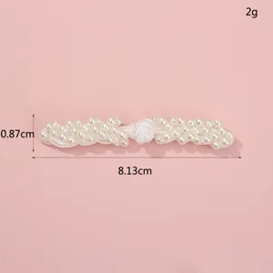 Handmade pearl beaded cheongsam frog button Chinese style clothing accessory for hanfu shirt.