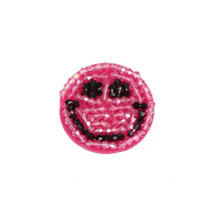 Handcrafted beaded smiley face patch DIY clothing accessory embroidered patch appliques