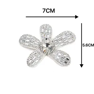 Detailed close up view showing the rhinestone five petal flower crystal diy accessory