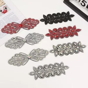 DIY Bow Flower Glass Rhinestone Hollow Drill Chain Patch Chinese Style Headband Gown Cheongsam Clothing Accessories