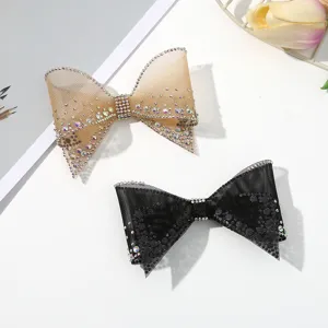 Organdy rhinestone bow accessories, sparkling crystal mesh bows for DIY shoes and hair.