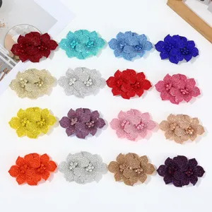 Rhinestone Flower Shoe Clips DIY Handmade Bridal Wedding Shoes Decorative Accessories Crystal Apparel Trims Craft Jewelry