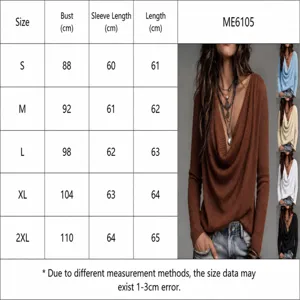 Größentabelle Details für Damen einfarbige Stehkragen Freizeit Strickpullover neu.