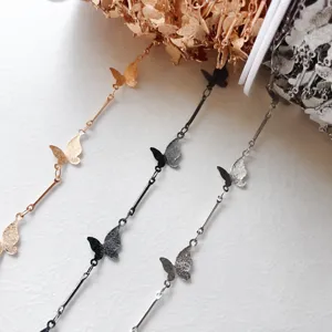 Metal Butterfly Tassel Chain DIY Jewelry Making Accessories Straight Stick Frosted Chain Craft Apparel Decor Supplies