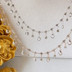 DIY Copper Chain With White Glass Rhinestones Jewelry Making Material Gold And Silver Plated Chain Accessories For Clothing