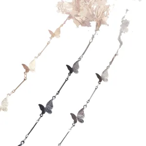 DIY butterfly chain jewelry accessories, metal frosted butterfly tassel necklace material.