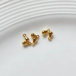 DIY ciondolo goccia d'acqua placcato oro connettore accessori per creazione gioielli