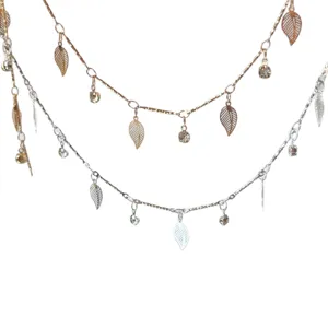 Catena di foglie con strass ciondolo collana in rame accessori gioielli fai da te