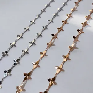 Catena Fatta a Mano in Rame Trifoglio a Quattro Foglie DIY Nappa Fermaglio per Capelli Accessori per Gioielli Artigianato