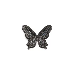 Exquisite crystal rhinestone butterfly patch DIY accessory for shoes and hair decoration.