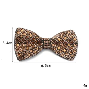 Vista dettagliata del fiocco in strass, design in cristallo scintillante per capelli e abbigliamento.