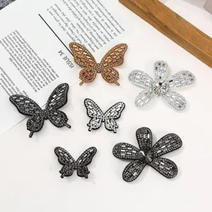 DIY Rhinestone Flower Butterfly Patch Crystal Glass Applique For Shoes Hair Clips Clothes Decorative Accessories